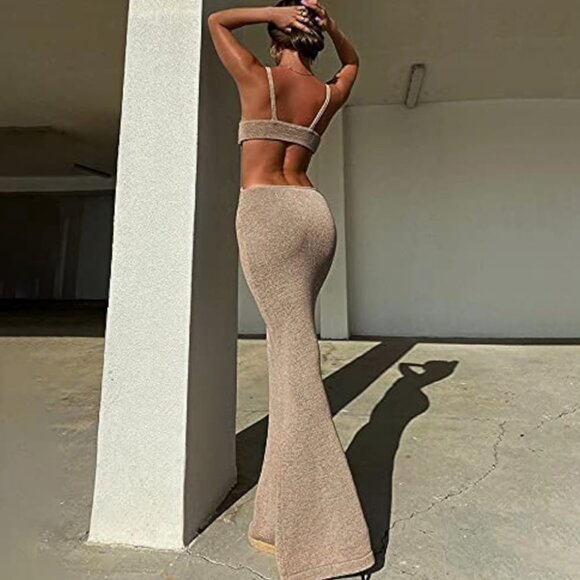 Bodycon Sexy Strappy Triangle Top Maxi Dress - Picture 4 of 15